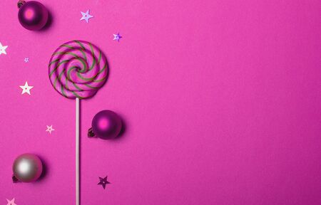 Holiday food birthday concept, sweet candies, New Year backgroundの写真素材