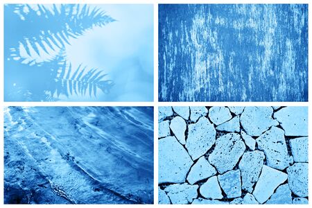 Creative collage inspired by blue color of the year 2020.の写真素材