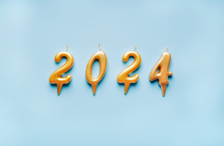 New Year 2024 background, top view