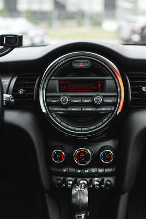 dashboard with display or monitor screen in the car