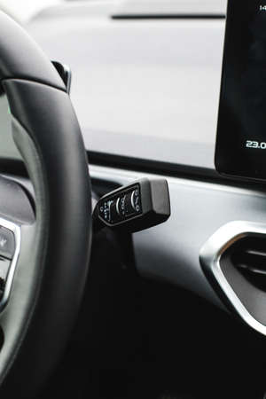 Auto audio control buttons in a car. Car button controller