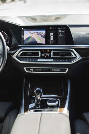 dashboard with display or monitor screen in the car