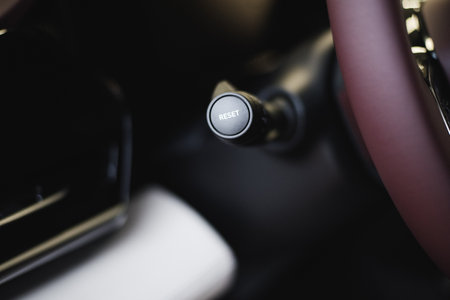 control buttons on the steering wheel of a car. High quality photo