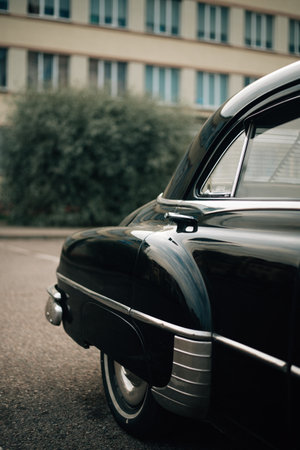 black exquisite vintage car 1950. High quality photoの写真素材