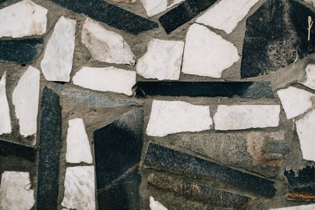 texture of a wall made of hewn stone. High quality photoの写真素材