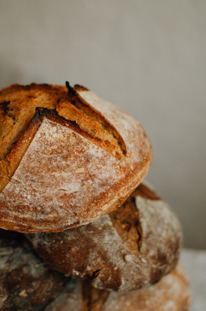 black and white craft bread. High quality photo
