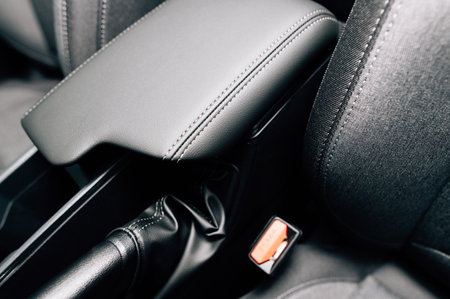 armrest in a fashionable car. High quality photoの写真素材