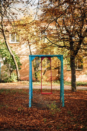 two-story apartment building in autumn. High quality photo