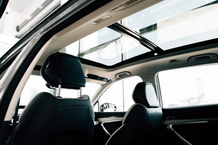 front seats in a carの写真素材