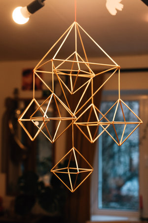 Decorating home with christmas straw.の写真素材