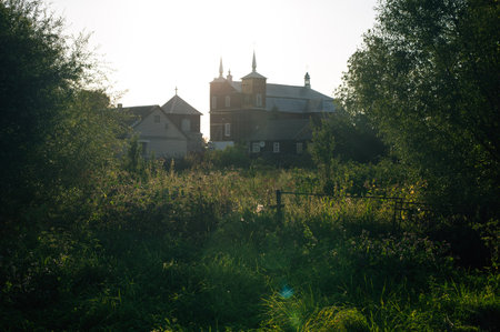 old wooden church in Belarus. High quality photoの写真素材