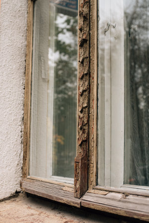 carved wooden antique window frames. High quality photoの写真素材