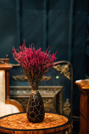 vintage vase on antique table. High quality photoの写真素材