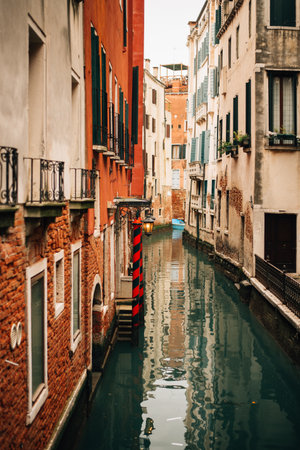 canal between houses in Venice. High quality photoの写真素材