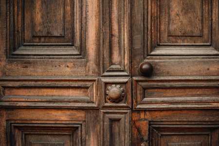 wooden textured relief antique doorsの写真素材