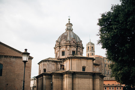 Church of the Most Holy Name of Mary at Trajan Forum in Rome, Italy. High quality photoの写真素材