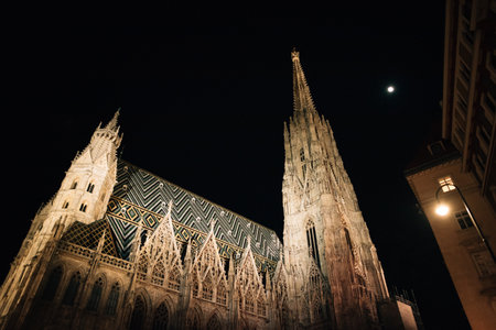 Vienna Cathedral in the evening. High quality photoの写真素材