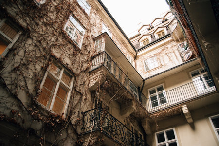 Picturesque courtyard in spring. High quality photoの写真素材