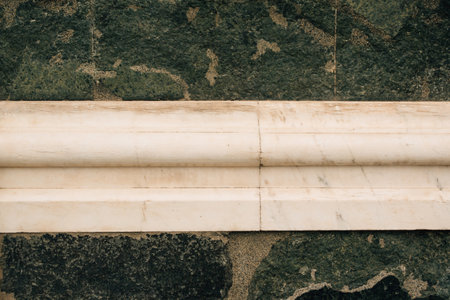 Finishing the facade of an old building with tiles. High quality photoの写真素材