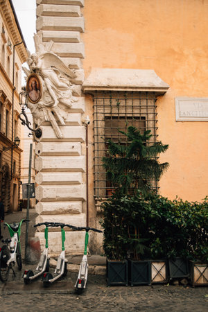 Fragment of a building in Italy, lots of greenery. High quality photoの写真素材