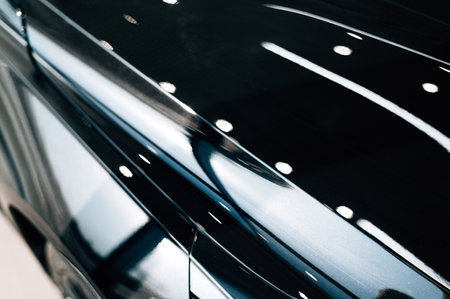 Glossy surface of black car paint. High quality photoの写真素材