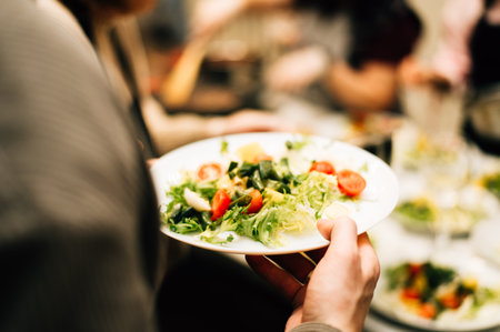 Plate with fresh vegetable salad. High quality photoの写真素材