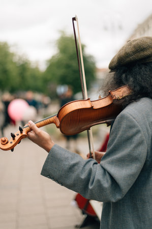 A musician plays the violin