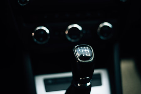 Manual transmission in an old car. High quality photo
