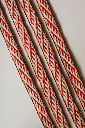 Woven belt with ornament. High quality photoの写真素材