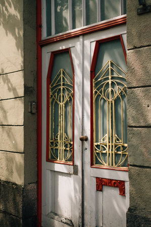 Old vintage doors in Vilnius. High quality photoの写真素材