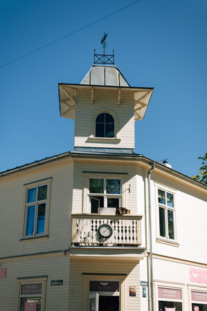 wooden old house in Jurmala. High quality photoの写真素材