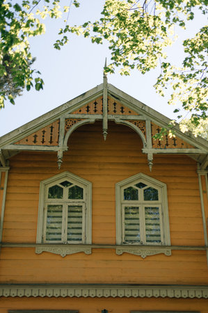 wooden old house in Jurmala. High quality photoの写真素材