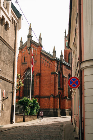 Church in Riga on a sunny day. High quality photoの写真素材