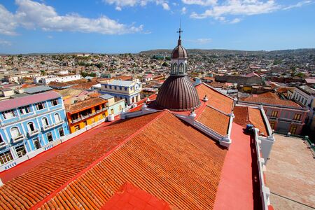 Roof of the cathedral of Santiago de Cubaの写真素材