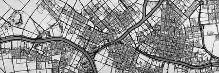 Vintage hand-rendered map in grayscaleの素材