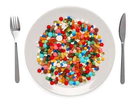 Pills served as a healthy meal 