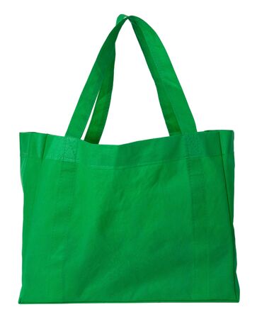 Green, reusable shopping bagの写真素材