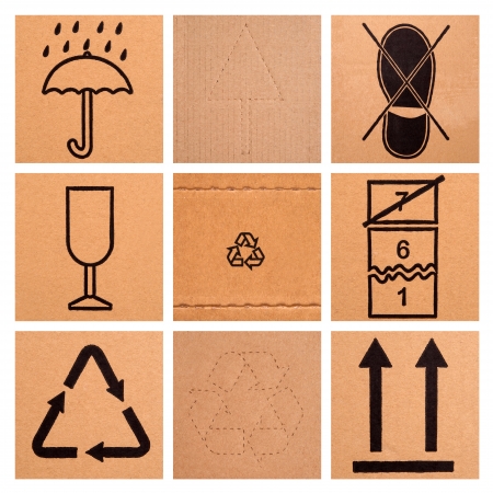 Signs on cardboard の写真素材