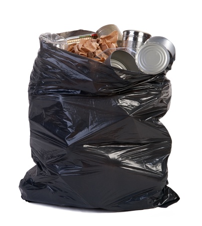 Bag full of garbageの写真素材