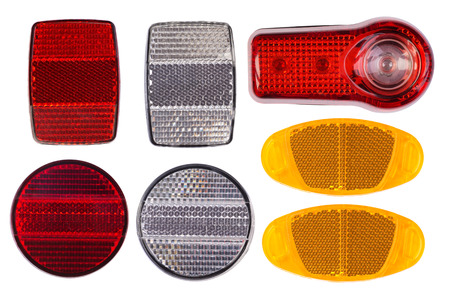 Bicycle reflectors isolated on white backgroundの写真素材