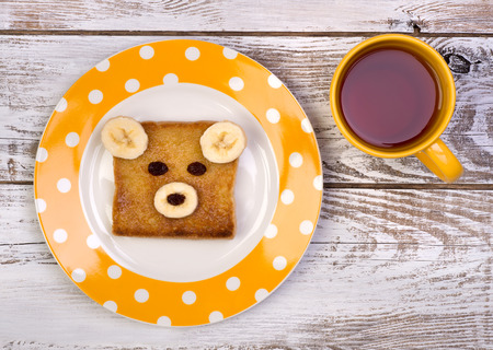 Funny toast for kidsの写真素材