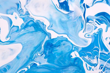 Blue acrylic mixed liquid paint abstract pattern