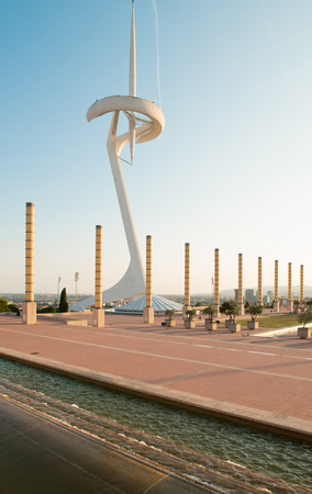 Olimpic ring, barcelona, montjuichのeditorial素材