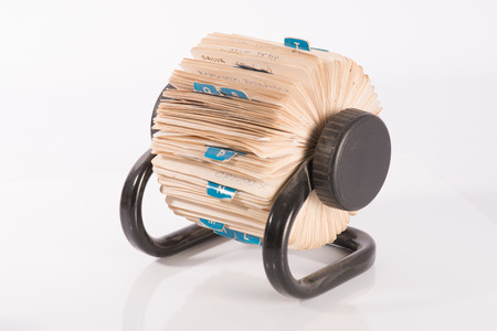 old phones on a white background scheduleの写真素材