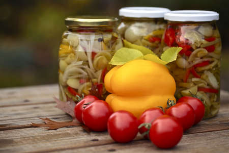 Healthy homemade preserves in jars