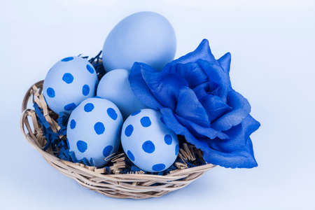 Easter concept,blue arrangement.の写真素材