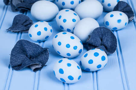 Easter concept,blue arrangement.の写真素材