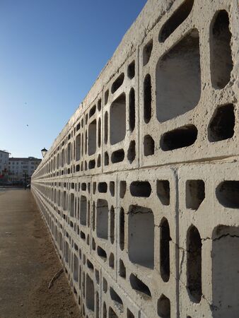 Fence made of concrete blocks