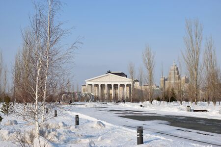 Winter view in Astana, capital of Kazakhstanのeditorial素材