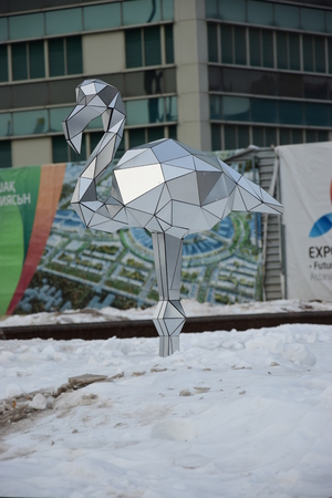 Street sculpture in Astana, capital of Kazakhstanのeditorial素材
